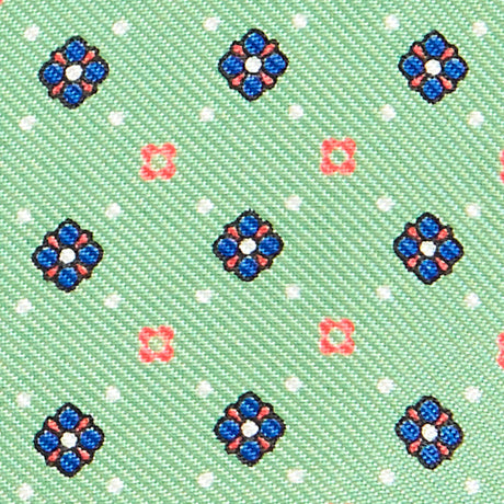 LIGHT GREEN SELF-TIE PRINTED SILK BOWTIE