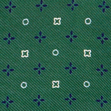 DARK GREEN SELF-TIE PRINTED SILK BOWTIE