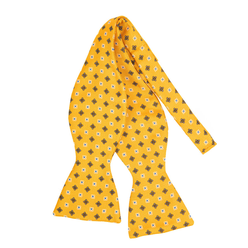 PAPILLON DA ANNODARE IN SETA STAMPATA GIALLO