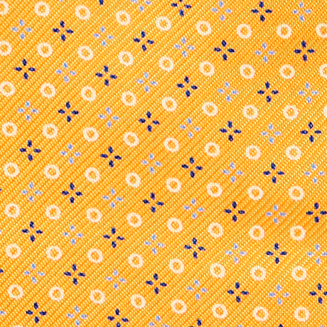 YELLOW SELF-TIE PRINTED SILK BOW TIE