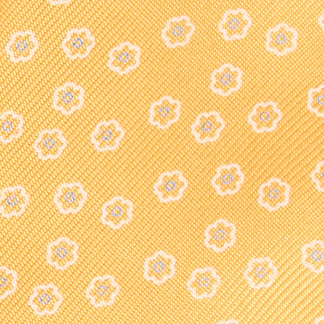 YELLOW SELF-TIE PRINTED SILK BOW TIE