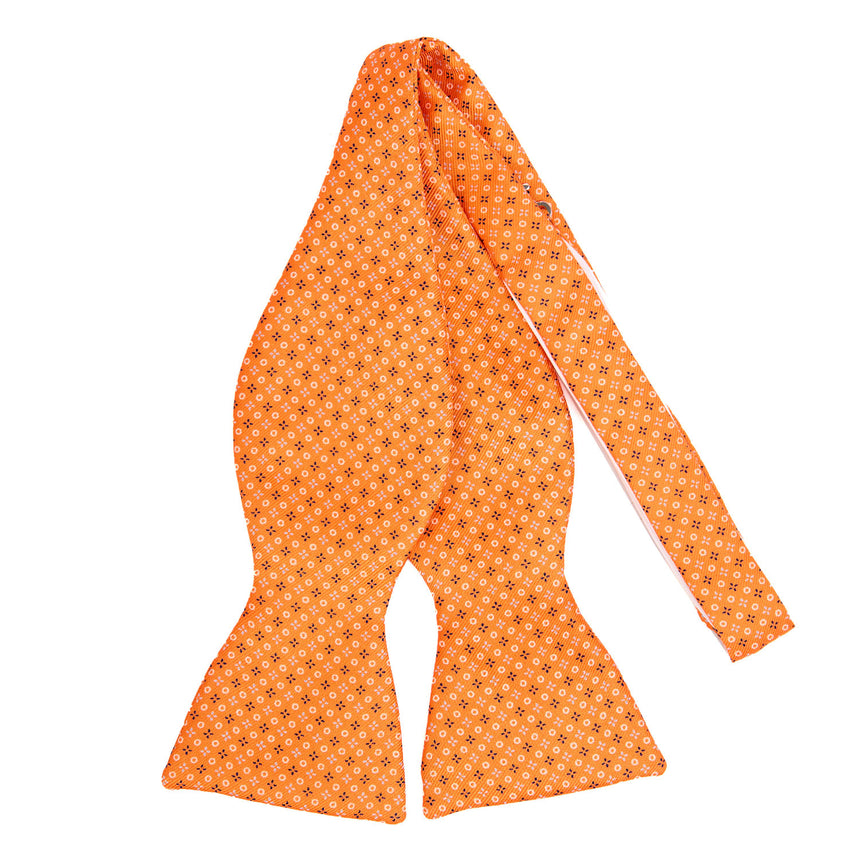 PAPILLON DA ANNODARE IN SETA STAMPATA ARANCIONE