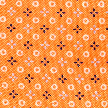 ORANGE SELF-TIE PRINTED SILK BOW TIE