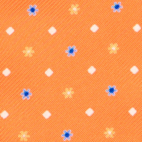 ORANGE SELF-TIE PRINTED SILK BOW TIE