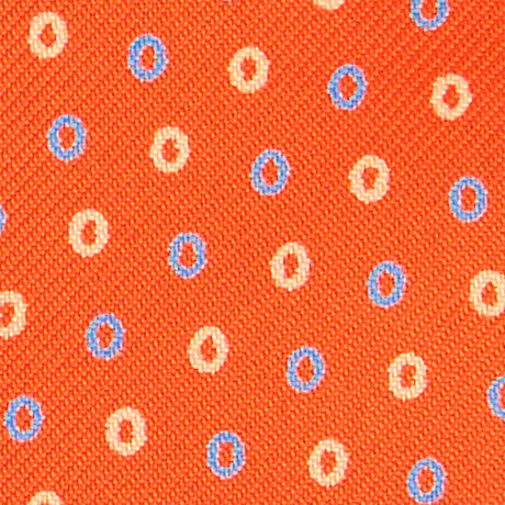 ORANGE SELF-TIE PRINTED SILK BOW TIE