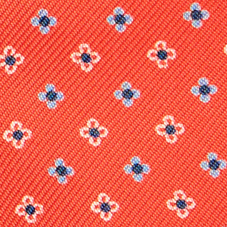 ORANGE SELF-TIE PRINTED SILK BOW TIE