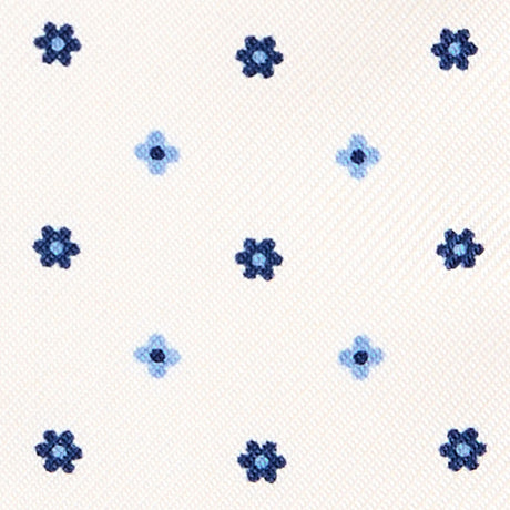 WHITE SELF-TIE PRINTED SILK BOWTIE