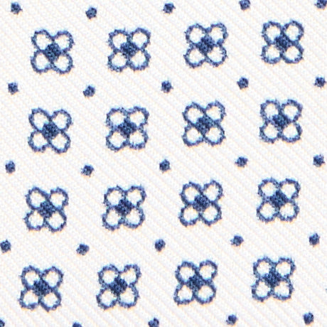 WHITE SELF-TIE PRINTED SILK BOWTIE