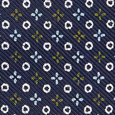 DARK BLUE SELF-TIE PRINTED SILK BOWTIE