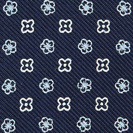 DARK BLUE SELF-TIE PRINTED SILK BOWTIE