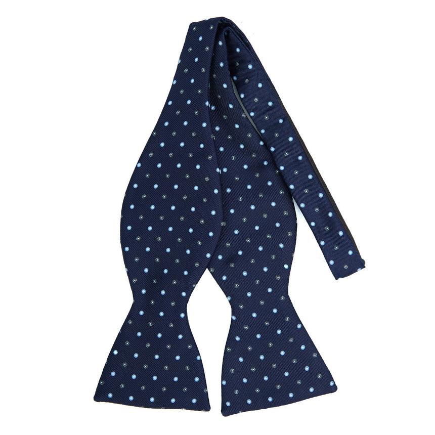 PAPILLON DA ANNODARE IN SETA STAMPATA BLU SCURO