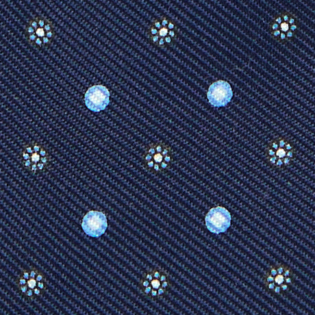 DARK BLUE SELF-TIE PRINTED SILK BOWTIE