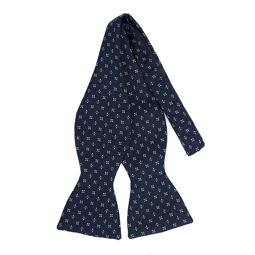 PAPILLON DA ANNODARE IN SETA STAMPATA BLU SCURO