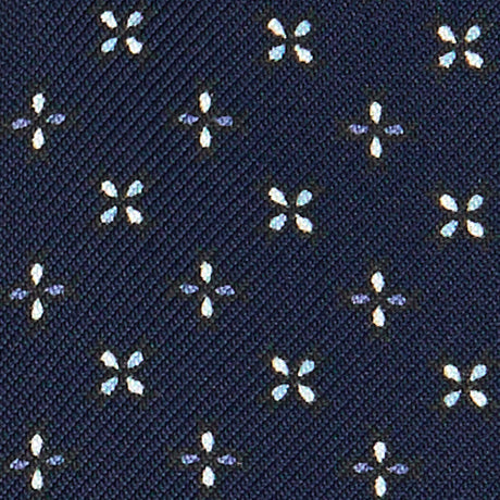 DARK BLUE SELF-TIE PRINTED SILK BOWTIE
