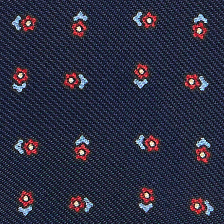 DARK BLUE SELF-TIE PRINTED SILK BOWTIE