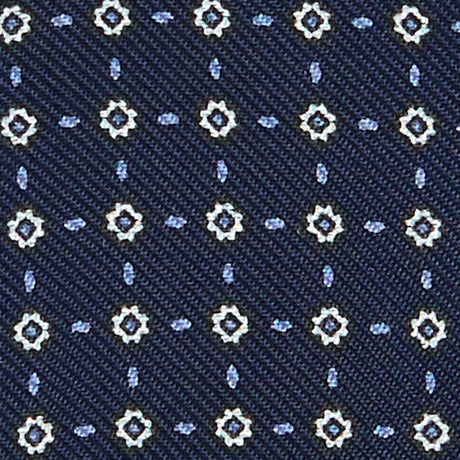 DARK BLUE SELF-TIE PRINTED SILK BOWTIE