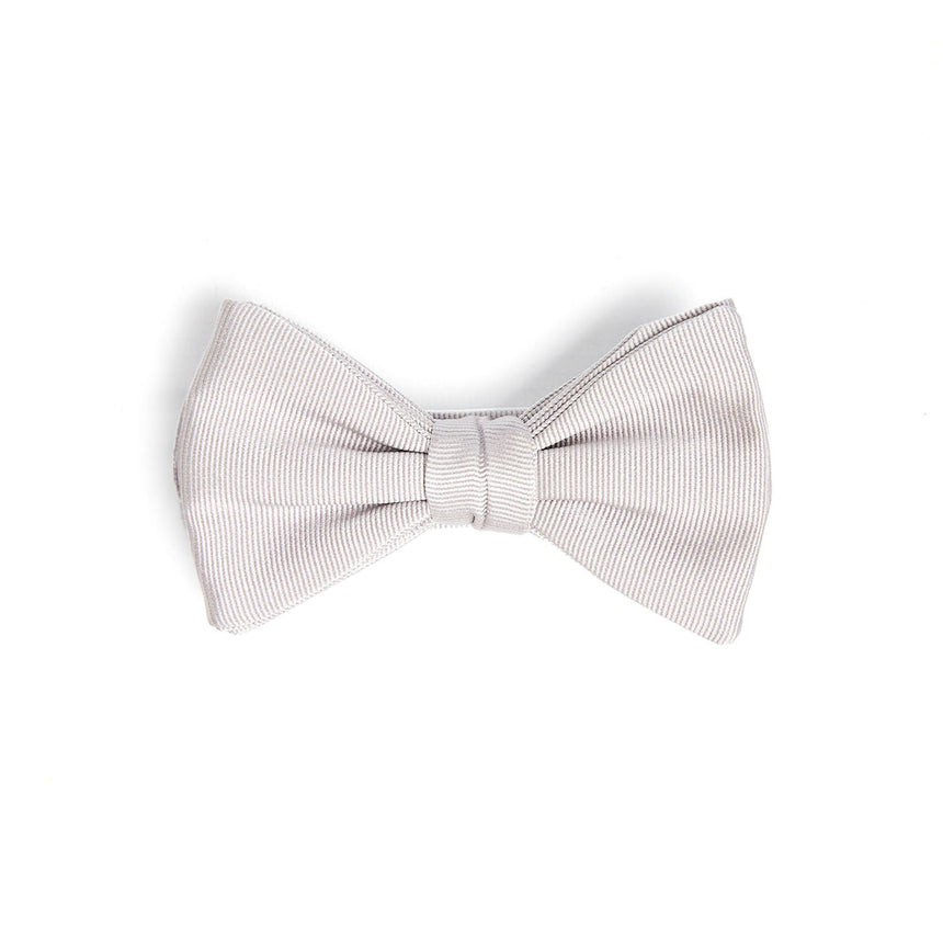 PAPILLON ANNODATO IN SETA GRIGIO CHIARO