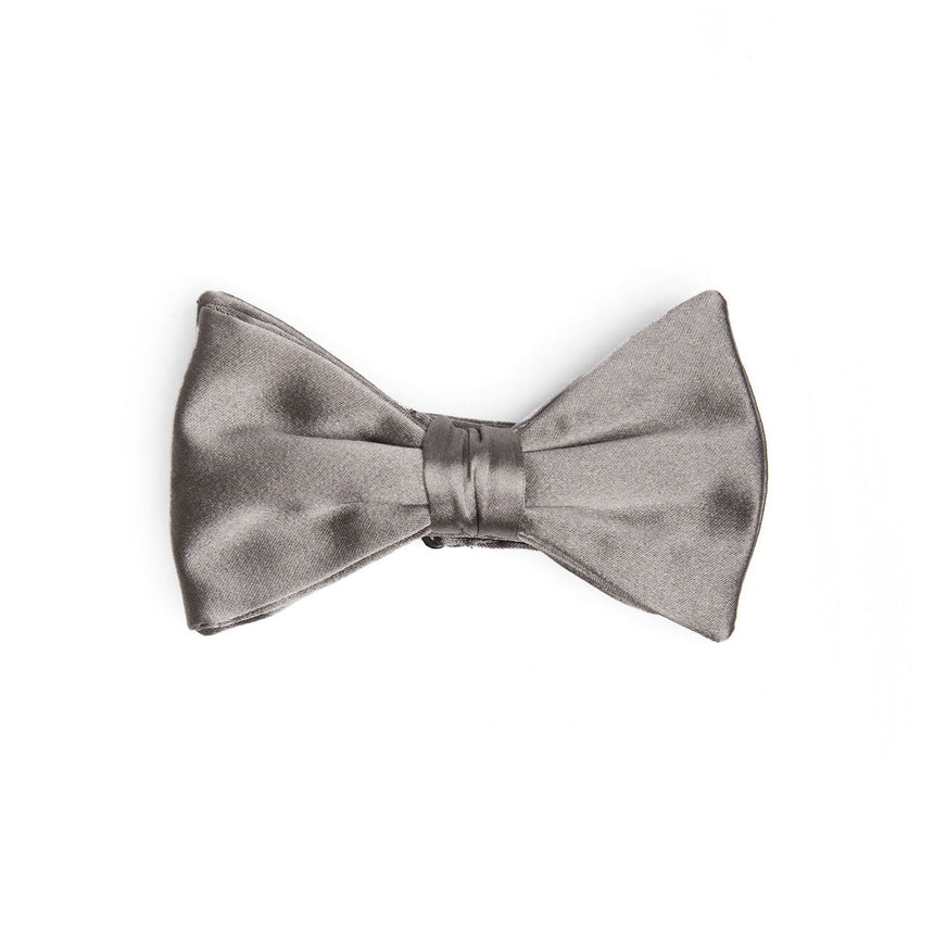 PAPILLON ANNODATO IN RASO DI SETA GRIGIO SCURO