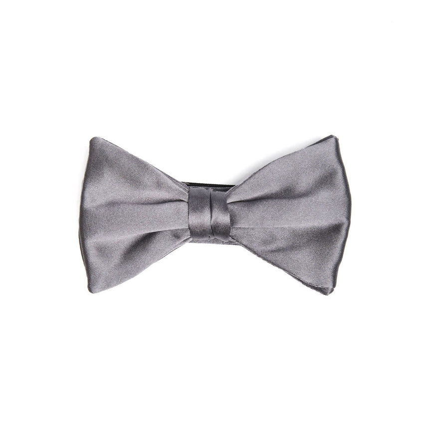 PAPILLON ANNODATO IN RASO DI SETA GRIGIO SCURO