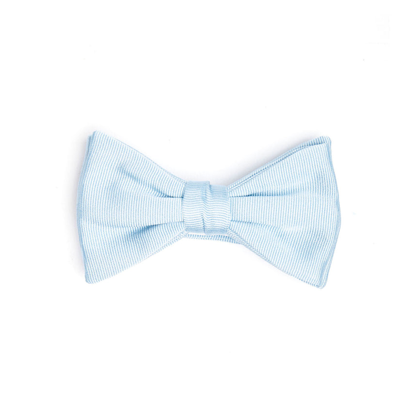 PAPILLON ANNODATO IN SETA AZZURRO