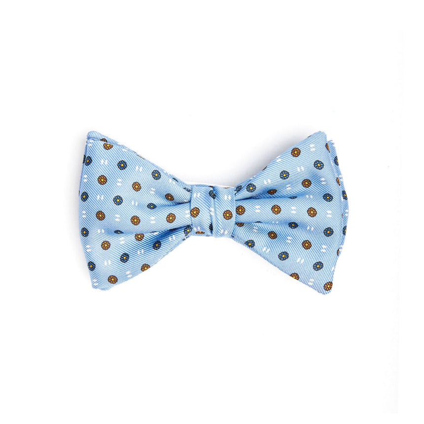 PAPILLON ANNODATO IN SETA AZZURRA