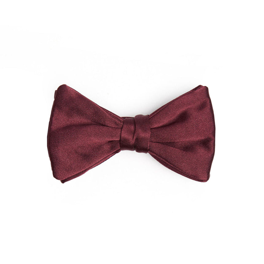 PAPILLON ANNODATO IN RASO DI SETA BORDEAUX