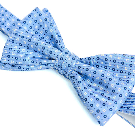 PAPILLON ANNODATO IN SETA STAMPATA AZZURRO
