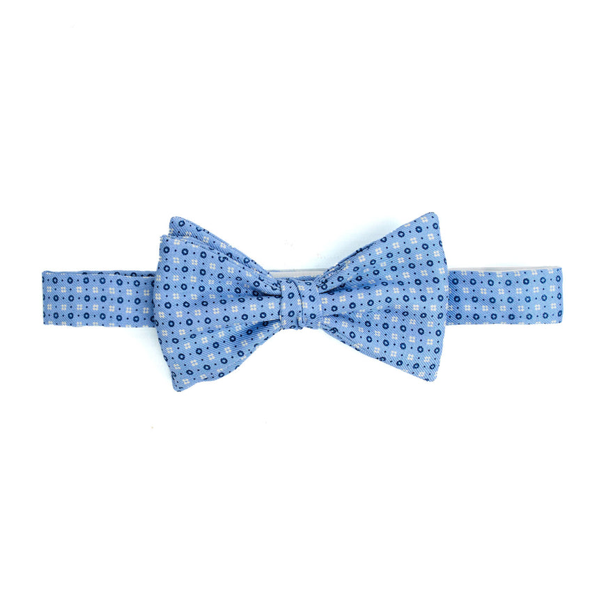 LIGHT BLUE PRE-KNOTTED PRINTED SILK BOWTIE
