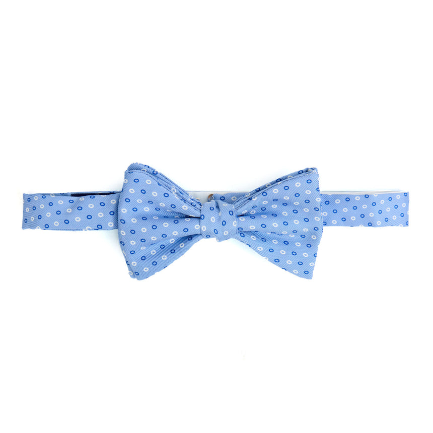LIGHT BLUE PRE-KNOTTED PRINTED SILK BOWTIE