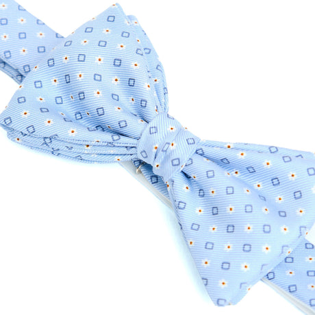 PAPILLON ANNODATO IN SETA STAMPATA AZZURRO