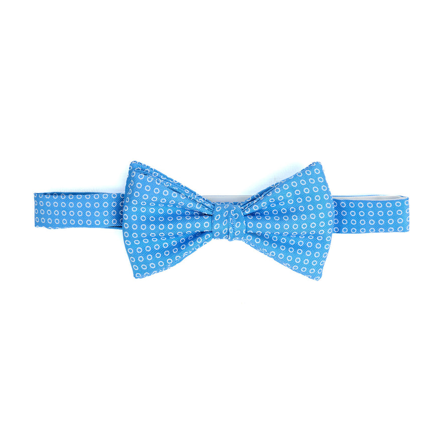 LIGHT BLUE PRE-KNOTTED PRINTED SILK BOWTIE