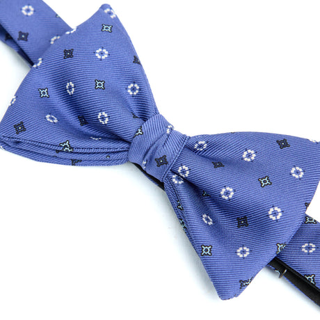 POWDER BLUE PRE-KNOTTED PRINTED SILK BOWTIE