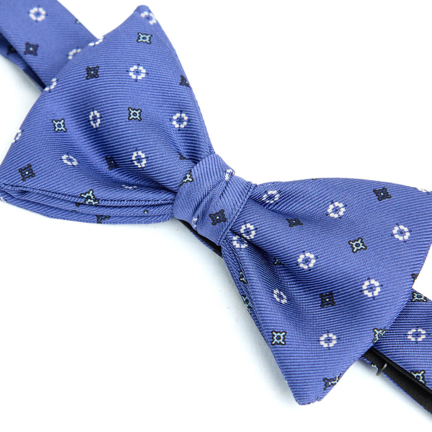 POWDER BLUE PRE-KNOTTED PRINTED SILK BOWTIE