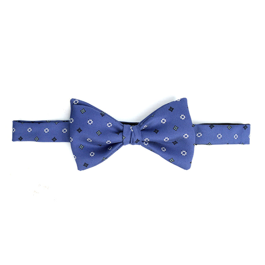 POWDER BLUE PRE-KNOTTED PRINTED SILK BOWTIE