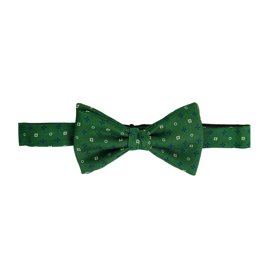 PAPILLON ANNODATO IN SETA STAMPATA VERDE SCURO