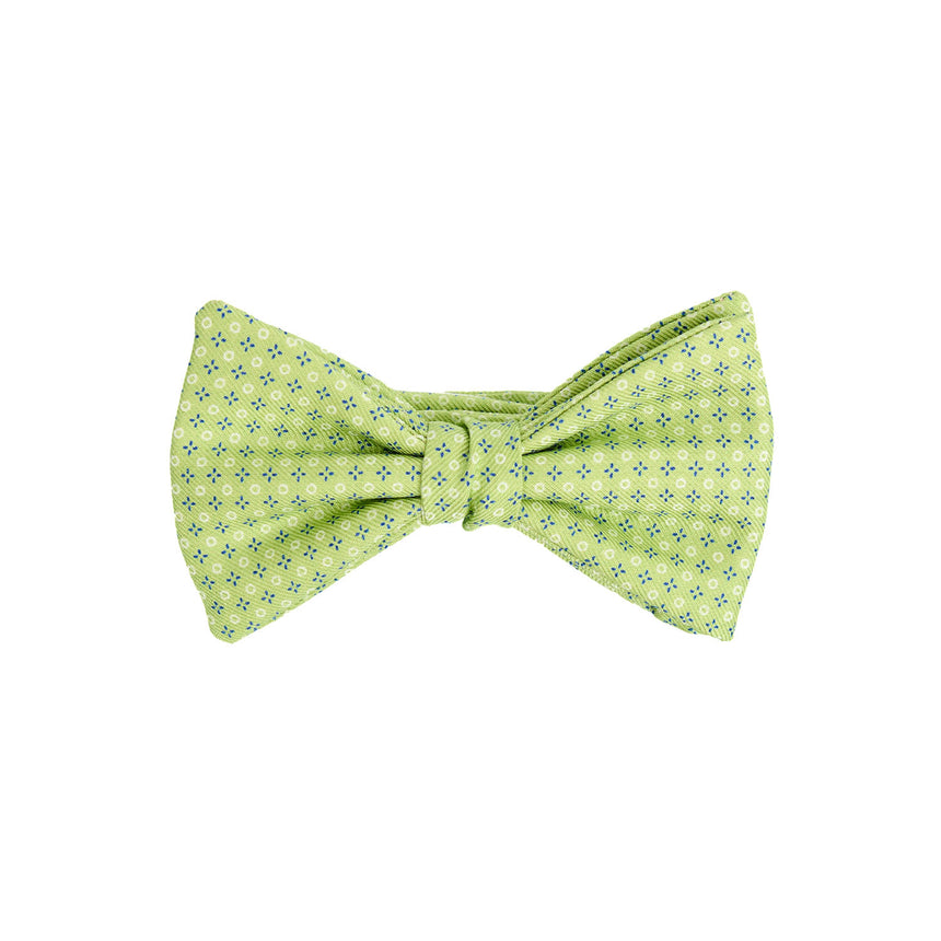 PAPILLON ANNODATO IN SETA STAMPATA VERDE CHIARO