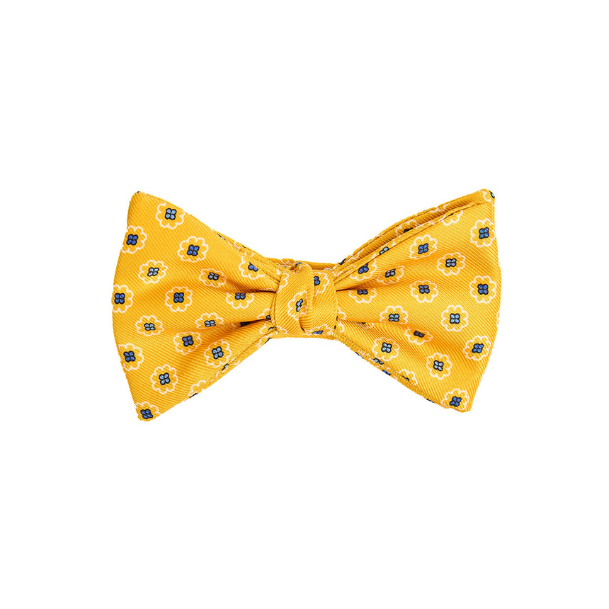 PAPILLON ANNODATO IN SETA STAMPATA GIALLO