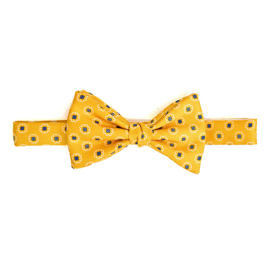 PAPILLON ANNODATO IN SETA STAMPATA GIALLO