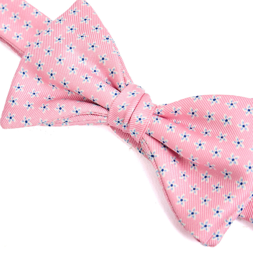 PINK PRE-KNOTTED PRINTED SILK BOWTIE