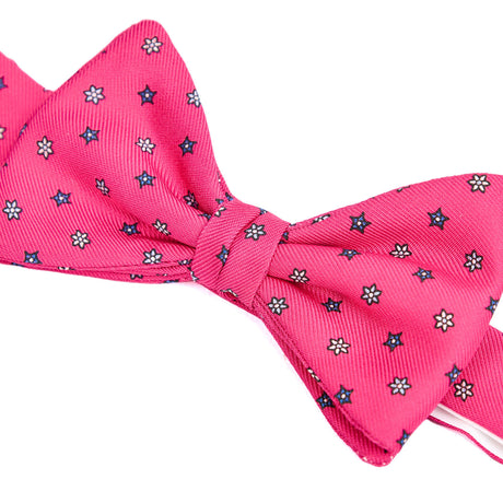 FUCHSIA PRE-KNOTTED PRINTED SILK BOWTIE