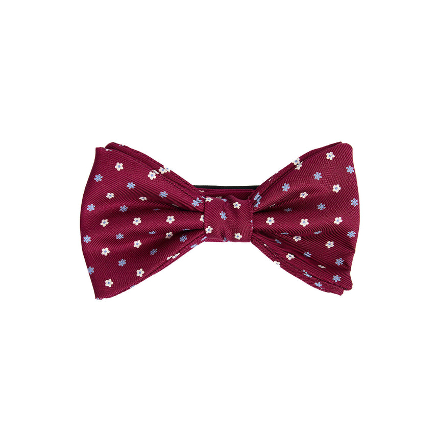 FUCHSIA PRE-KNOTTED PRINTED SILK BOWTIE