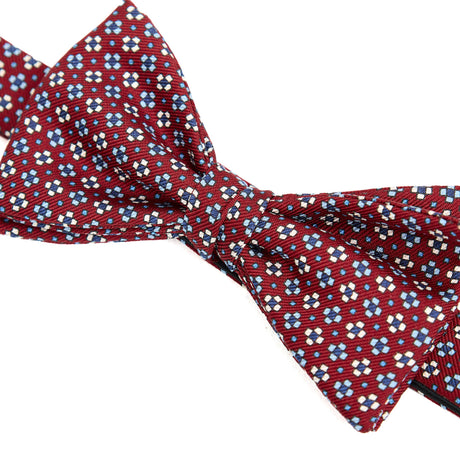 BURGUNDY PRE-KNOTTED PRINTED SILK BOWTIE