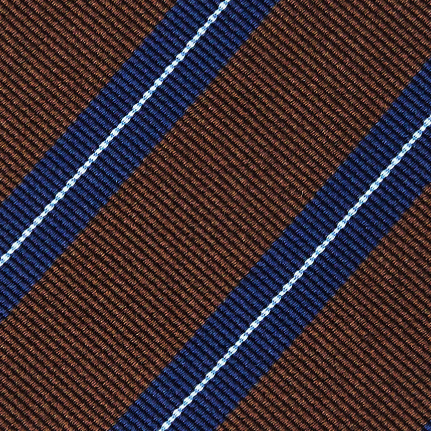 DARK BROWN REGIMENTAL JACQAURD SILK TIE