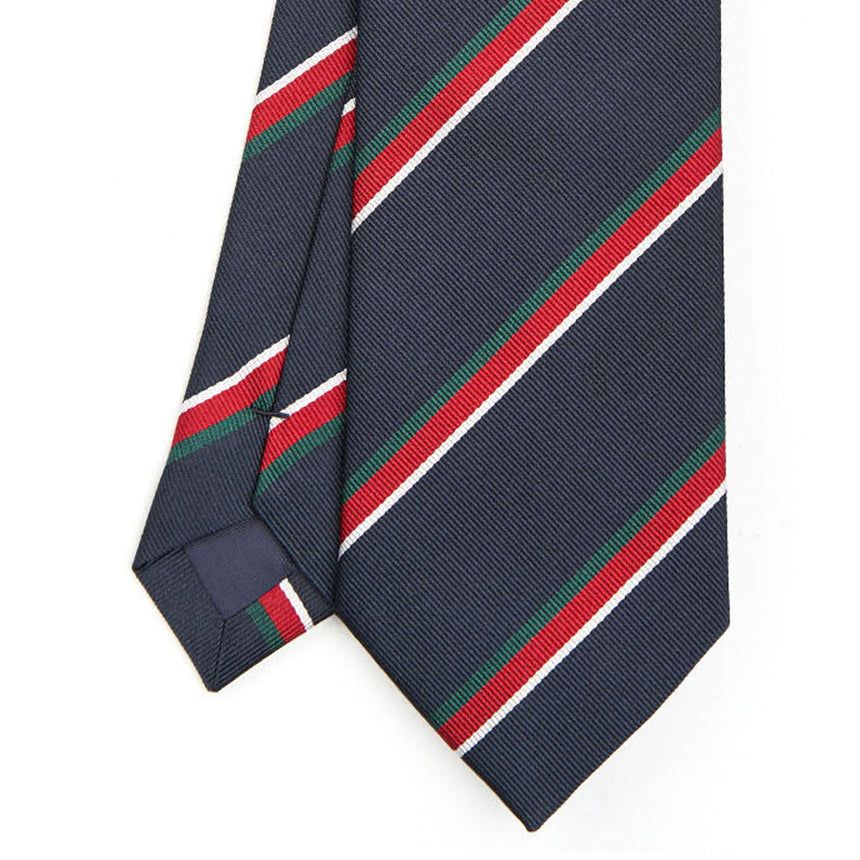 DARK BLUE REGIMENTAL JACQUARD SILK TIE