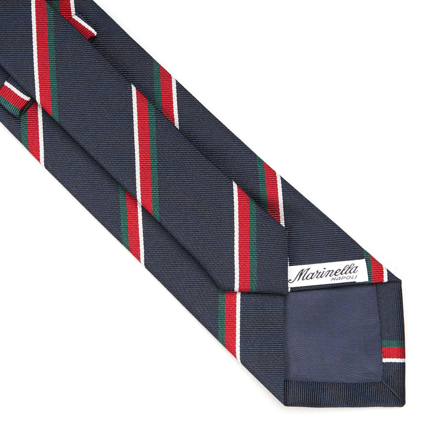 DARK BLUE REGIMENTAL JACQUARD SILK TIE