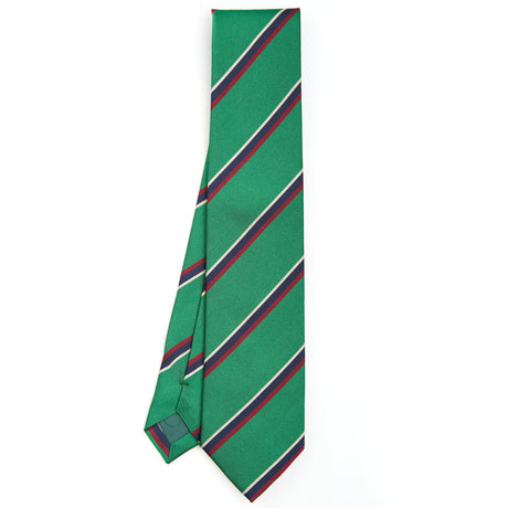 CRAVATTA REGIMENTAL IN SETA JACQUARD VERDE SCURO
