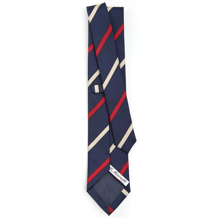 DARK BLUE REGIMENTAL JACQUARD SILK TIE