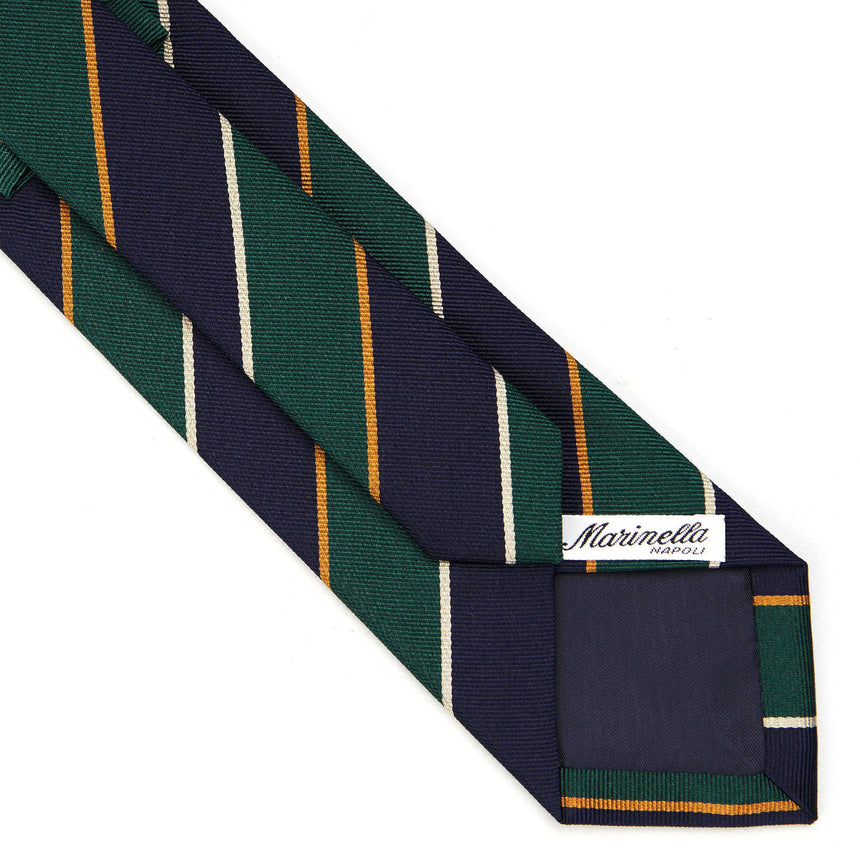 DARK BLUE REGIMENTAL JACQUARD SILK TIE