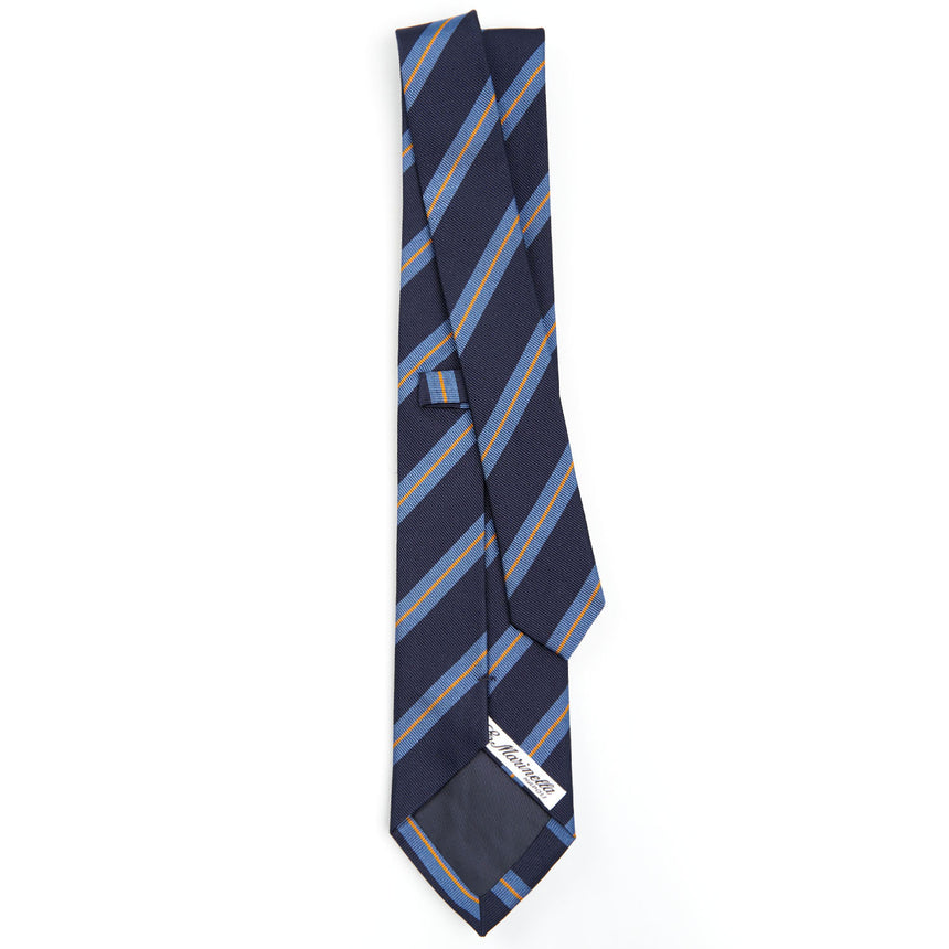 DARK BLUE REGIMENTAL JACQUARD SILK TIE