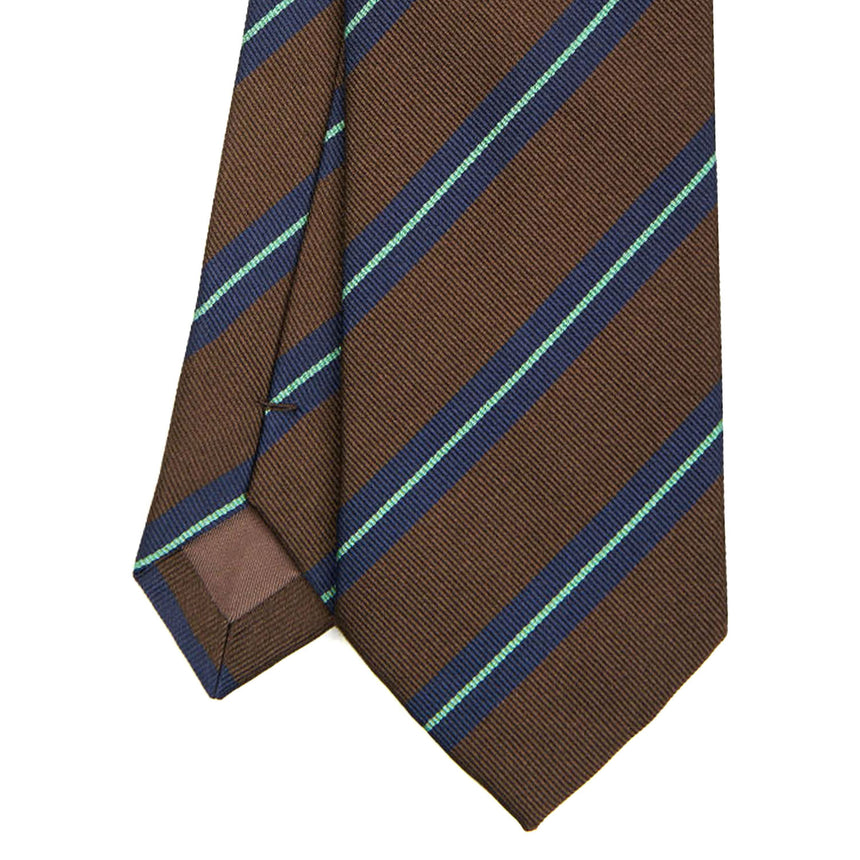 DARK BROWN REGIMENTAL JACQUARD SILK TIE